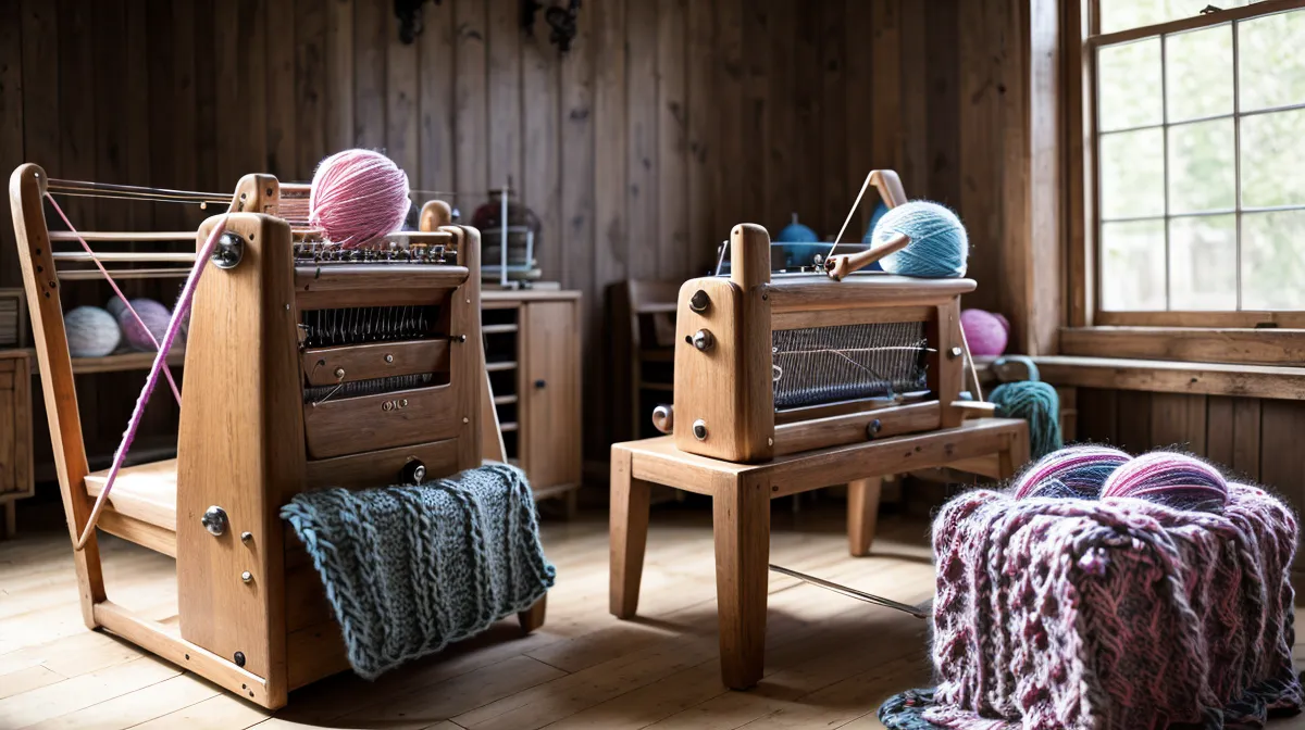 Intarsien stricken an der Strickmaschine ohne Spannfäden – bunte Farbflächen ohne Störfäden