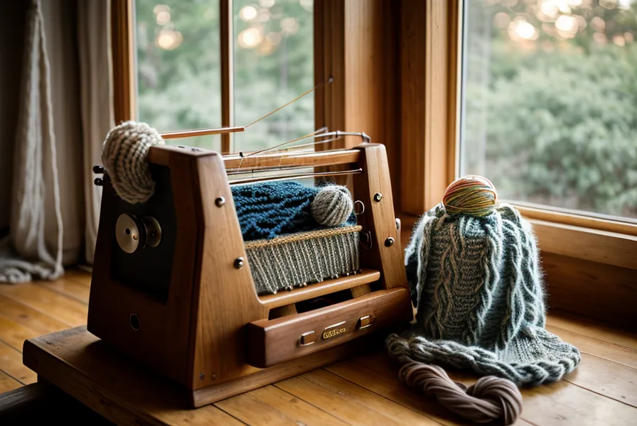 Maschinenstricken für Anfängerinnen: Nahaufnahme von 200 Nadeln einer Brother Strickmaschine vor dem Abketten