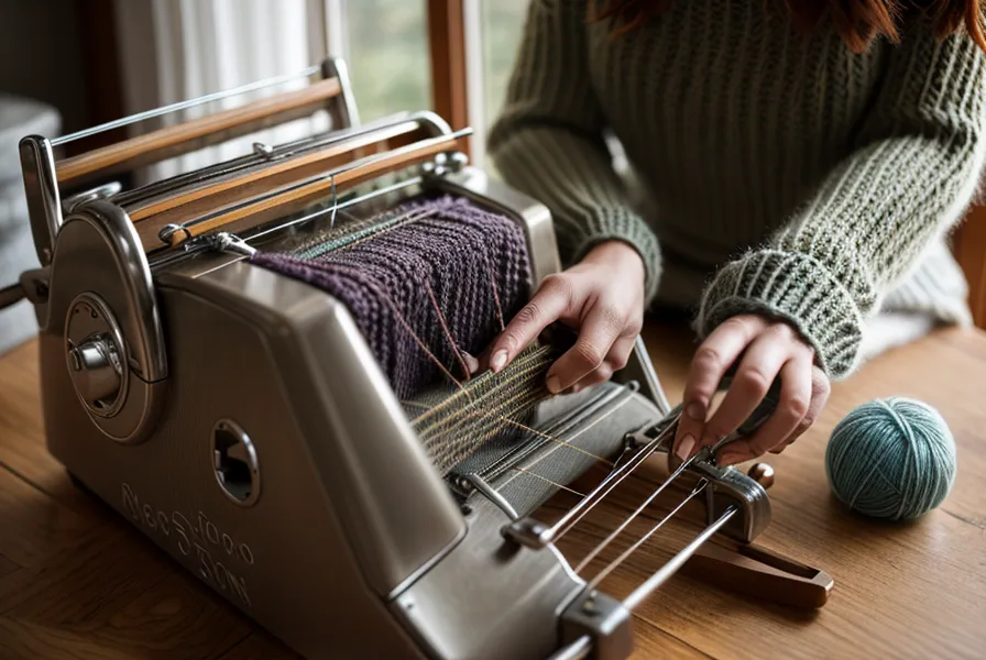 Strickmaschinennadeln mit Laufmasche im Gestrick – wenn die Nadelzunge beim Maschinenstricken lernen hängen bleibt