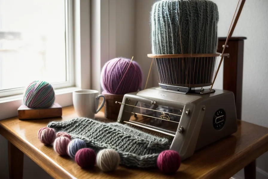 Rundhalsausschnitt an der Strickmaschine stricken: Anfängerin übt mit Online-Kurs an einer Brother Strickmaschine