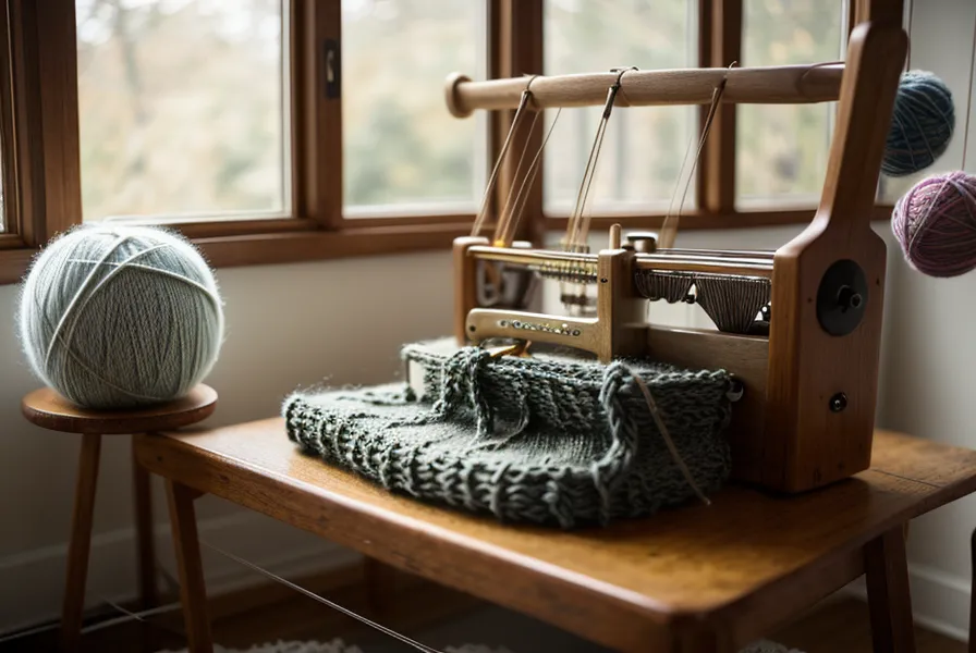 Nahaufnahme der Stricknadeln einer Brother Strickmaschine in unterschiedlichen Positionen – wichtig für die Fehlerbehebung am Schlitten