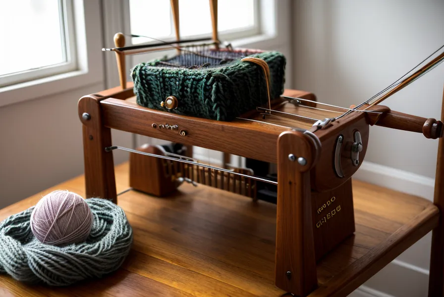 Farbwechsel beim Maschinenstricken: bunter Streifenschal auf der Brother KH Strickmaschine
