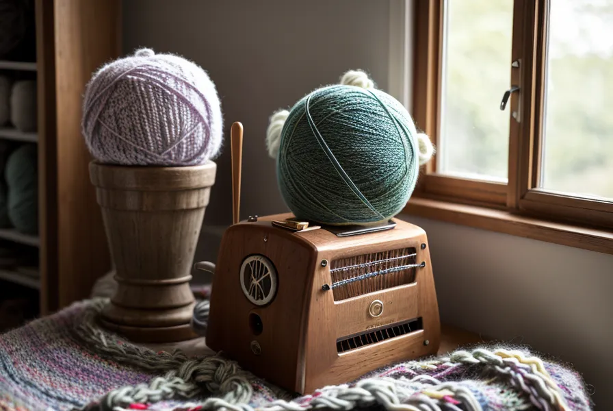 Hände wachsen Garn mit Paraffin für die Brother-Strickmaschine, ein Trick aus der Garnkunde für gleichmäßiges Maschinenstricken